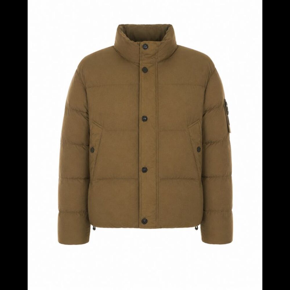 Stone Island Men Logo Garment Dyed Padded Bomber